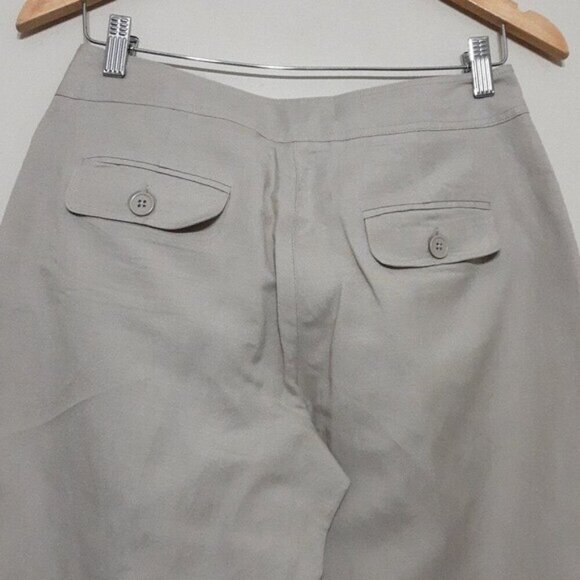 Sandro trouser women 6P linen pant beige casual vacation lagenlook retro - Picture 4 of 6